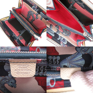 美品 エルメス アザップコンパクト シルクイン ヴォーエプソン ナタ Z刻印（2021年製）コインケース 白 1253【中古】HERMES