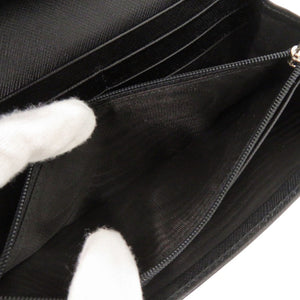 美品 サルヴァトーレフェラガモ ヴァラリボン IR-22A994 レザー ブラック 長財布 黒 1258【中古】Salvatore Ferragamo
