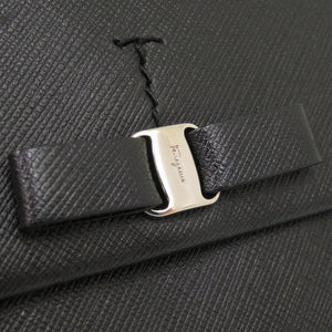 美品 サルヴァトーレフェラガモ ヴァラリボン IR-22A994 レザー ブラック 長財布 黒 1258【中古】Salvatore Ferragamo