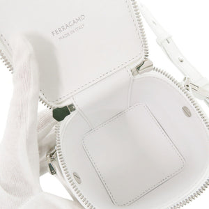 美品 サルヴァトーレフェラガモ 2WAY バニティバッグ レザー ホワイト ハンドバッグ 白 1259【中古】Salvatore Ferragamo