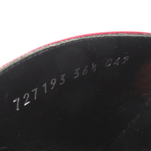 新品同様 グッチ ロゴ ミュールサンダル ヒールサンダル 727193 サイズ36 1/2 レザー ラインストーン ワインレッド サンダル 1266【中古】GUCCI