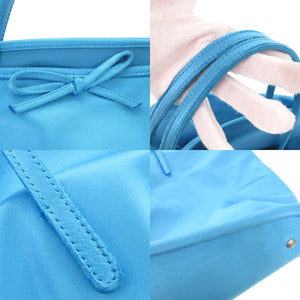 美品 バレンシアガ LEOPOLDA XL レザー サテン ブルー トートバッグ 青 1291【中古】BALENCIAGA