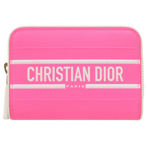美品 クリスチャンディオール 43-MA-0232 レザー ピンク コインケース カードケース 財布 1296【中古】Christian Dior