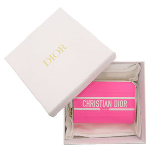 美品 クリスチャンディオール 43-MA-0232 レザー ピンク コインケース カードケース 財布 1296【中古】Christian Dior
