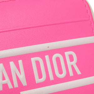 美品 クリスチャンディオール 43-MA-0232 レザー ピンク コインケース カードケース 財布 1296【中古】Christian Dior