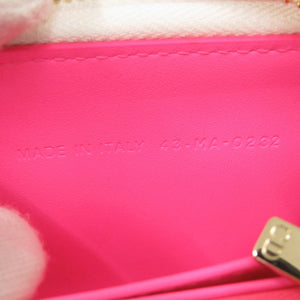 美品 クリスチャンディオール 43-MA-0232 レザー ピンク コインケース カードケース 財布 1296【中古】Christian Dior