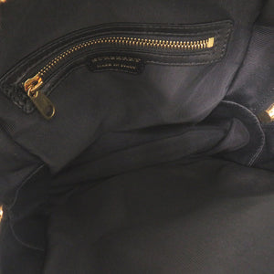 美品 バーバリー チェック柄 コットン レザー ベージュ リュック バックパック 1314【中古】BURBERRY
