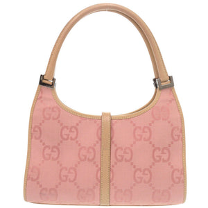 グッチ ヴィンテージ ジャッキー GG柄 002 1068 GGキャンバス レザー ピンク ベージュ ショルダーバッグ 1338【中古】GUCCI