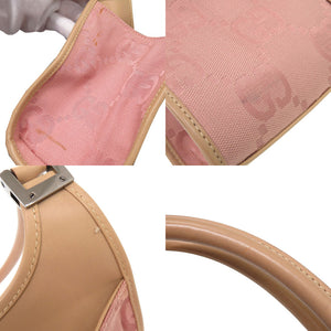 グッチ ヴィンテージ ジャッキー GG柄 002 1068 GGキャンバス レザー ピンク ベージュ ショルダーバッグ 1338【中古】GUCCI
