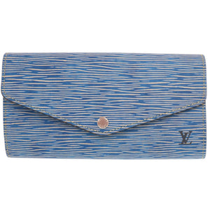 美品 ルイ ヴィトン ポルトフォイユ サラ エピデニム M61649 ブルー 長財布 LV 1341【中古】LOUIS VUITTON