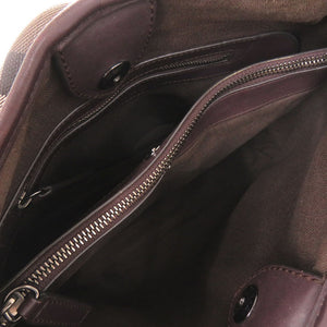 美品 バーバリー チェック柄 PVC レザー ダークブラウン 2WAY ハンドバッグ ショルダーバッグ 1342【中古】BURBERRY