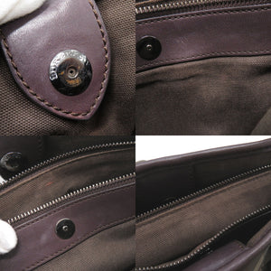 美品 バーバリー チェック柄 PVC レザー ダークブラウン 2WAY ハンドバッグ ショルダーバッグ 1342【中古】BURBERRY