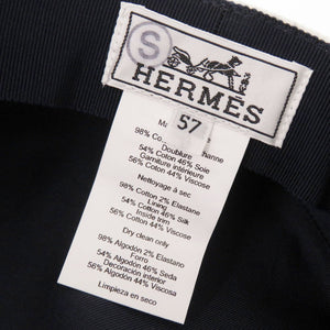 新品同様 エルメス シェーヌダンクル コットン ホワイト 帽子 キャスケット 白 1346【中古】HERMES