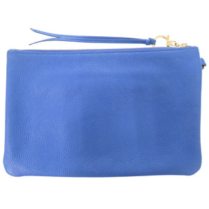 美品 サルヴァトーレフェラガモ AU217F867 レザー ブルー クラッチバッグ 青 1348【中古】Salvatore Ferragamo