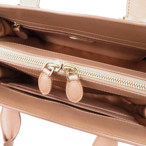 サルヴァトーレフェラガモ Today Leather Satchel ハンドバッグ 2WAY ショルダーバッグ レザー ベージュ 1359【中古】Salvatore Ferragamo