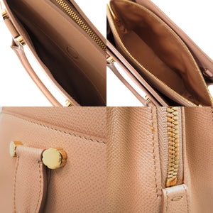 サルヴァトーレフェラガモ Today Leather Satchel ハンドバッグ 2WAY ショルダーバッグ レザー ベージュ 1359【中古】Salvatore Ferragamo