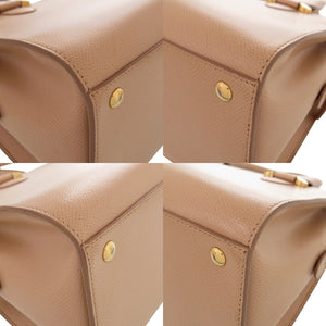 サルヴァトーレフェラガモ Today Leather Satchel ハンドバッグ 2WAY ショルダーバッグ レザー ベージュ 1359【中古】Salvatore Ferragamo