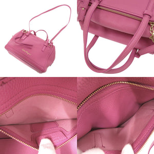 美品 サルヴァトーレフェラガモ ガンチーニ レザー ピンク 2WAY ハンドバッグ ショルダーバッグ 1368【中古】Salvatore Ferragamo