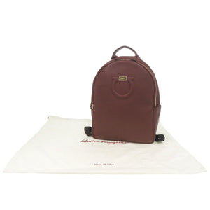 美品 サルヴァトーレフェラガモ ガンチーニ レザー ボルドー リュック デイパック 1380【中古】Salvatore Ferragamo