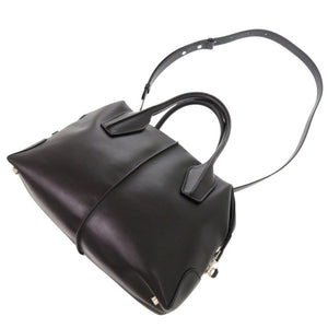 美品 トッズ Dスタイリング レザー ブラック 2WAY ハンドバッグ ショルダーバッグ 黒 1454【中古】TOD’S