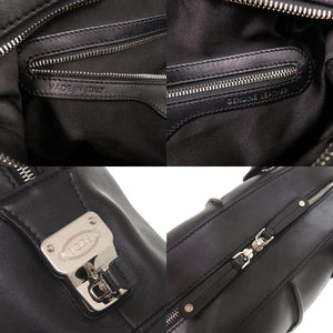 美品 トッズ Dスタイリング レザー ブラック 2WAY ハンドバッグ ショルダーバッグ 黒 1454【中古】TOD’S