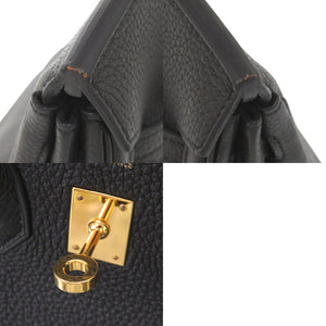 美品 エルメス バーキン25 トゴ ブラック ゴールド金具 U刻印(2022年製) ハンドバッグ 黒 1465【中古】HERMES