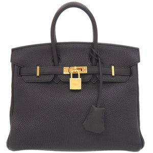美品 エルメス バーキン25 トゴ ブラック ゴールド金具 U刻印(2022年製) ハンドバッグ 黒 1465【中古】HERMES
