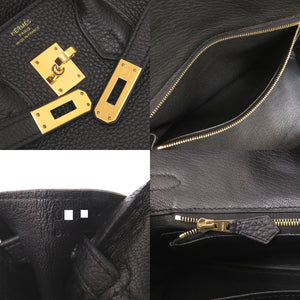 美品 エルメス バーキン25 トゴ ブラック ゴールド金具 U刻印(2022年製) ハンドバッグ 黒 1465【中古】HERMES
