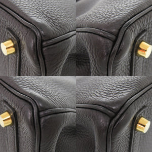 美品 エルメス バーキン25 トゴ ブラック ゴールド金具 U刻印(2022年製) ハンドバッグ 黒 1465【中古】HERMES