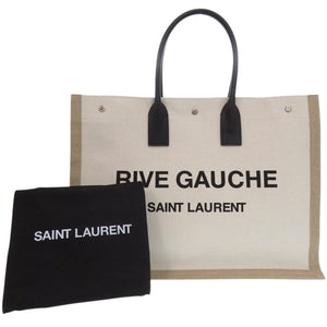 美品 サンローランパリ リヴ ゴーシュ トートバッグ キャンバス レザー エクリュ 1532【中古】SAINT LAURENT PARIS メンズ