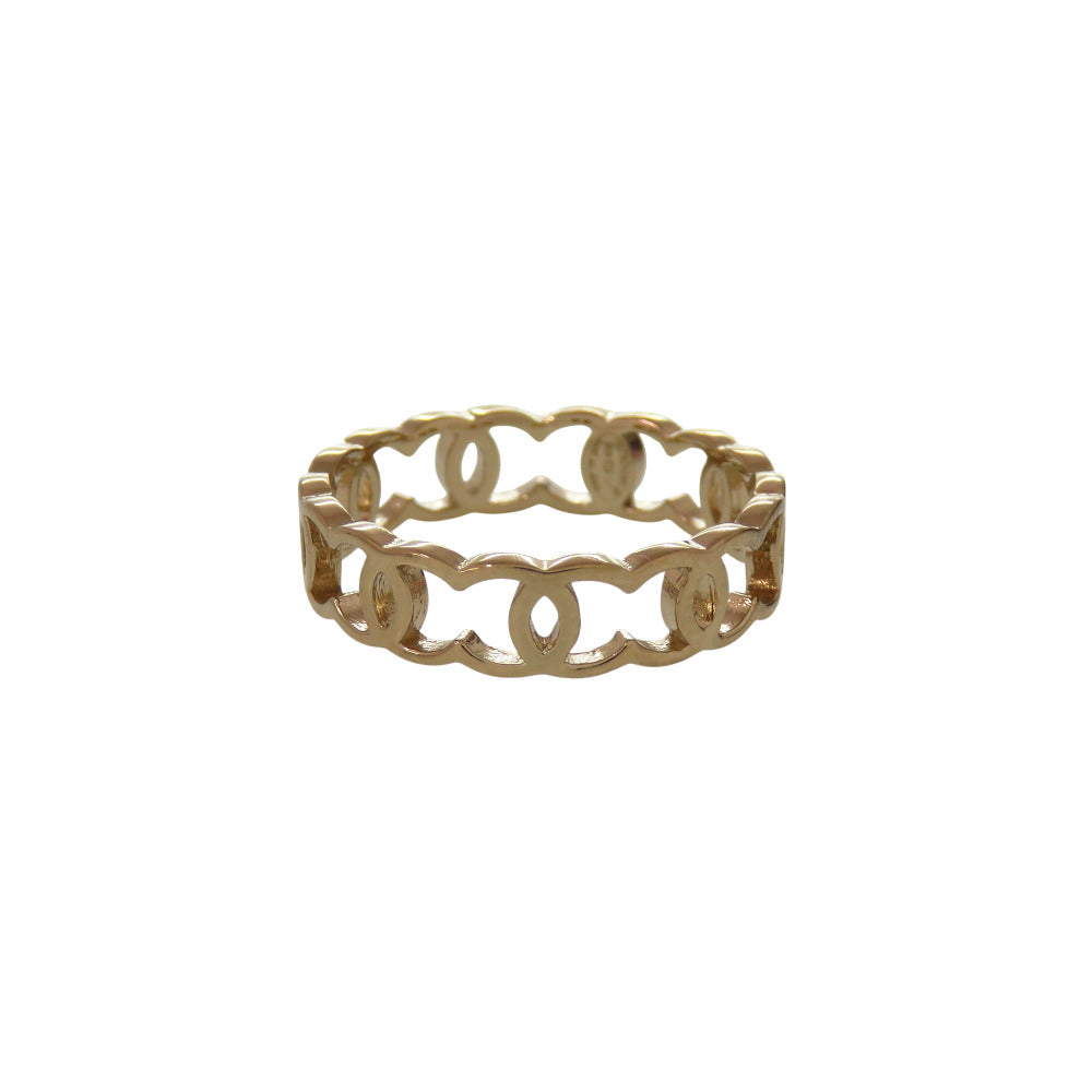 新品同様 シャネル ココマーク ロゴ リング AB6413 13号 リング 指輪 金 1661【中古】CHANEL