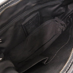 コーチ ミニシグネチャー レザー キャンバス グレー ブラック ショルダーバッグ 1673【中古】COACH