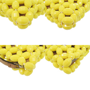 マルニ ビーズ レザー/プラスチック イエロー クラッチバッグ 1674【中古】MARNI