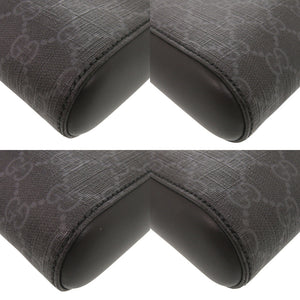美品 グッチ ロゴ GGスプリーム レザー 523599 ブラック ショルダーバッグ 黒 1679【中古】GUCCI