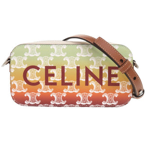 新品同様 セリーヌ ホリゾンタルポーチ トリオンフキャンバス サンセット マルチカラー ショルダーバッグ 1683【中古】CELINE