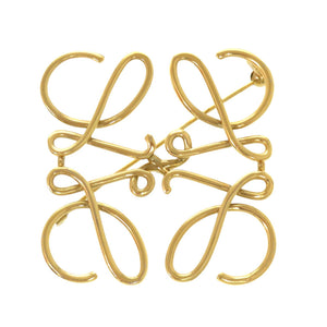 美品 ロエベ アナグラム メタル ゴールド ブローチ アクセサリー 1818 【中古】 LOEWE
