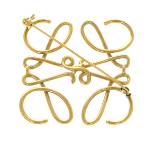 美品 ロエベ アナグラム メタル ゴールド ブローチ アクセサリー 1818 【中古】 LOEWE