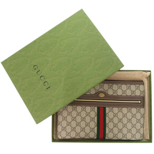 新品同様 グッチ シェリーライン 517551 GGスプリーム ベージュ クラッチバッグ 0022【中古】GUCCI メンズ