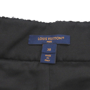 美品 ルイ ヴィトン ツイード ポリエステル ウール サイズ38 ブラック スカート 黒 LV 0046【中古】LOUIS VUITTON