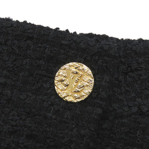 美品 ルイ ヴィトン ツイード ポリエステル ウール サイズ38 ブラック スカート 黒 LV 0046【中古】LOUIS VUITTON