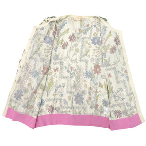 美品 トリーバーチ 花柄 コットン サイズM アイボリー マルチカラー カーディガン 0056【中古】Tory Burch