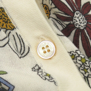美品 トリーバーチ 花柄 コットン サイズM アイボリー マルチカラー カーディガン 0056【中古】Tory Burch