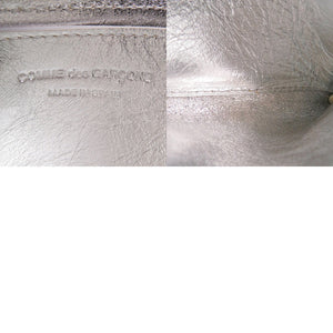新品同様 コムデギャルソン L字ファスナー エンボスロゴ コインケース SA3100EG レザー シルバー 0058【中古】COMME des GARCONS