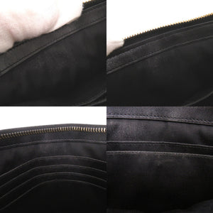 サンローランパリ カサンドラ マトラッセ レザー ブラック クラッチバッグ 黒 0065【中古】SAINT LAURENT PARIS