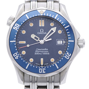 オメガ シーマスター 300m 2561.80 クオーツ 腕時計 SS ネイビー 0113【中古】OMEGA メンズ