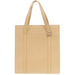 美品 カルティエ カボション レザー ベージュ トートバッグ 0127【中古】CARTIER