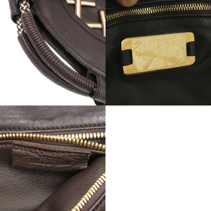 ロエベ ナッパアイレ イントレチャート レザー ブラウン ハンドバッグ 茶 0216【中古】LOEWE