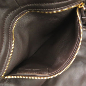 ロエベ ナッパアイレ イントレチャート レザー ブラウン ハンドバッグ 茶 0216【中古】LOEWE