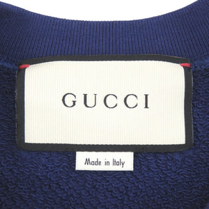 美品 グッチ テディベア コットン サイズXS ネイビーブルー スウェット トレーナー 0228【中古】GUCCI メンズ