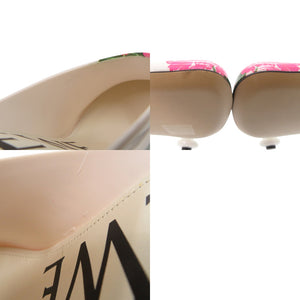 未使用品 ロエベ トイ フローラル ミュール L814379X30 パテントレザー ホワイト ミュール 白 0254【中古】LOEWE